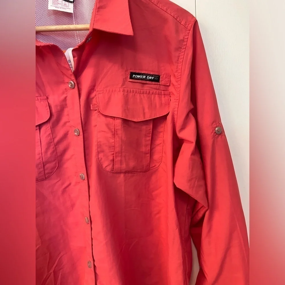 NWT Little Donkey Andy Vented UV Protectant Button Down Shirt- Size Large- Coral - Picture 2 of 16